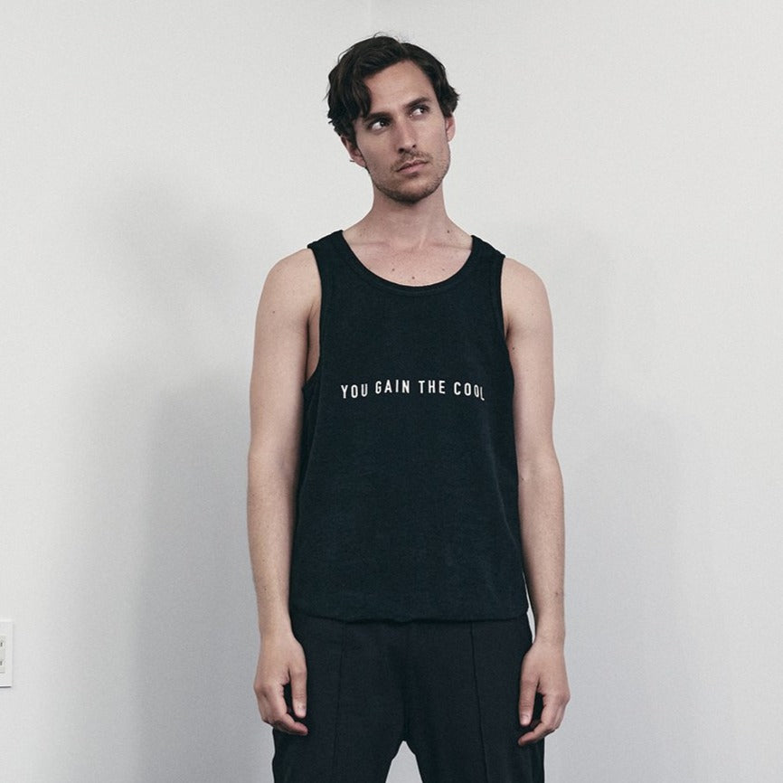 PILE TANK TOP［YOU GAIN THE COOL］- Black
