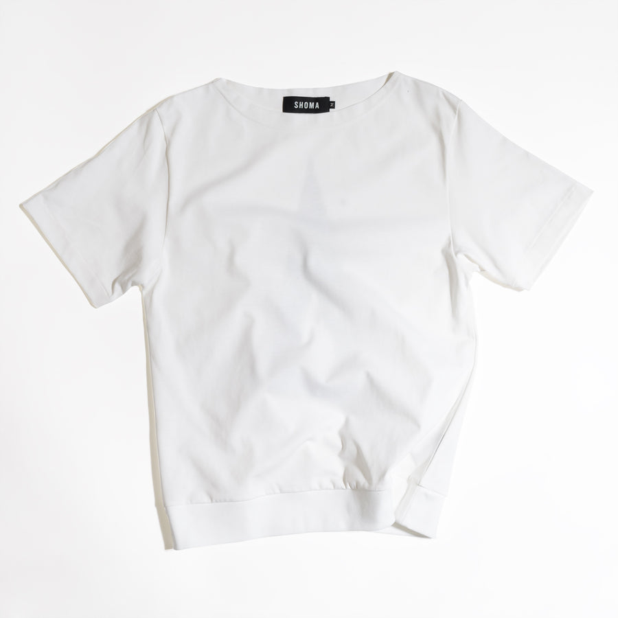 JERSEY BOAT NECK T［Triangle of SHOMA］- White