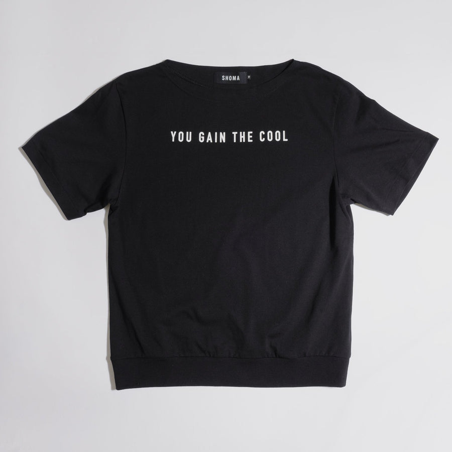JERSEY BOAT NECK T［YOU GAIN THE COOL］- Black