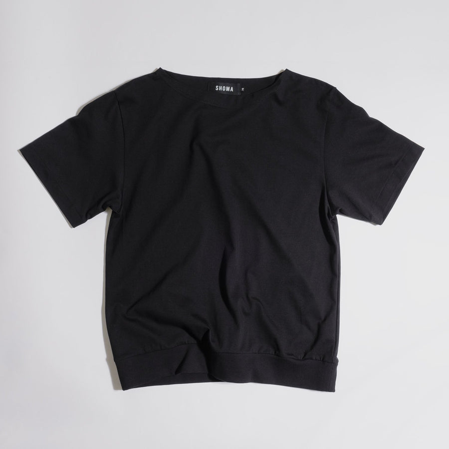 JERSEY BOAT NECK T［Triangle of SHOMA］- Black