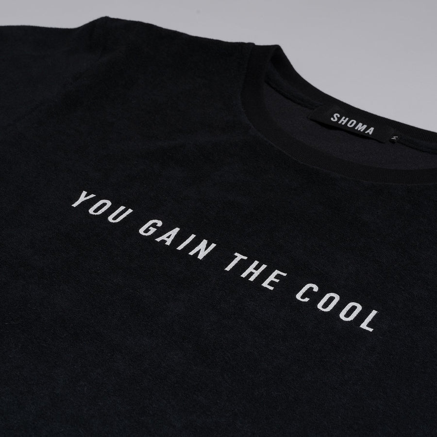 PILE CREW NECK T［YOU GAIN THE COOL］- Black