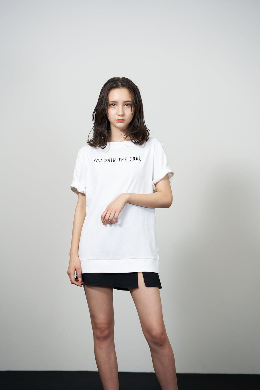JERSEY BOAT NECK T［YOU GAIN THE COOL］- White