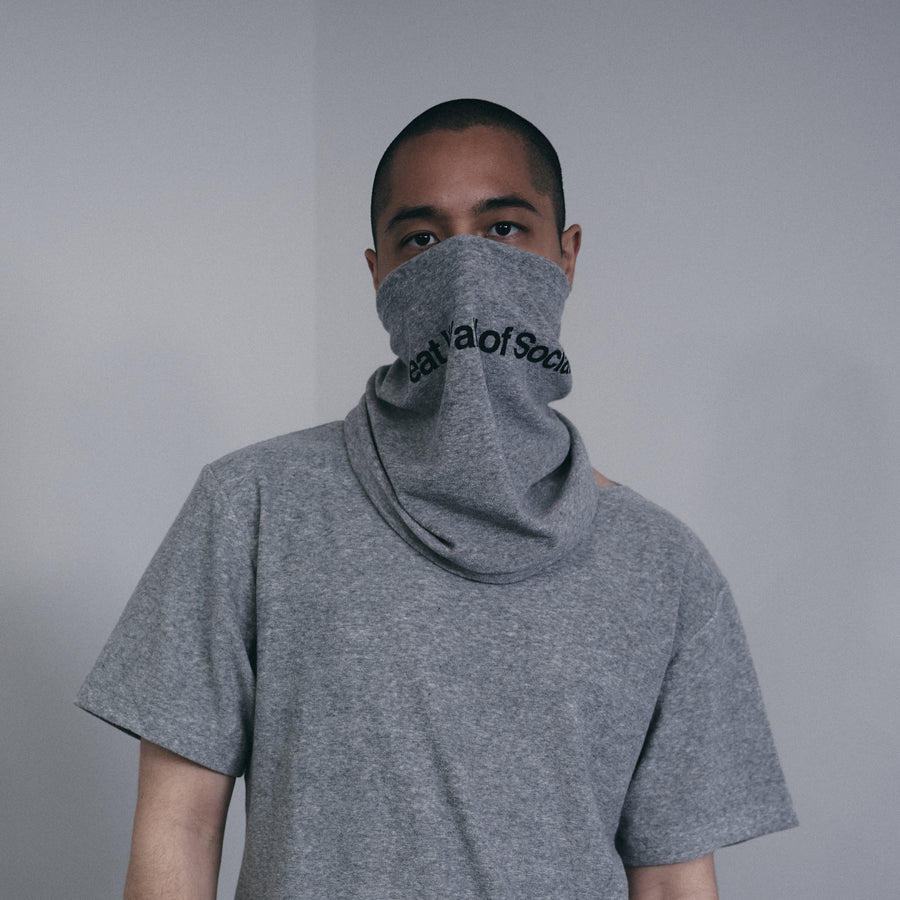 PILE SCARF MASK［Great Wall of Social］- Light Gray